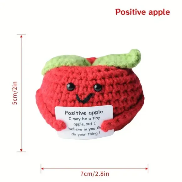 3/$35 NEW Emotional Support Apple, Crochet Apple Plush - Picture 4 of 5